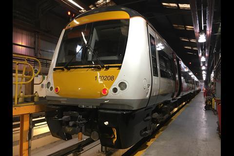 The latest Greater Anglia Class 170 DMU to be refurbished has re-entered service.